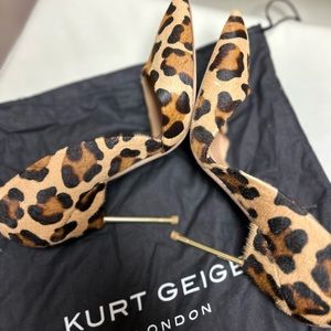 Kurt Geiger Leopard Bond d'Orsay Gold Heel Pumps
